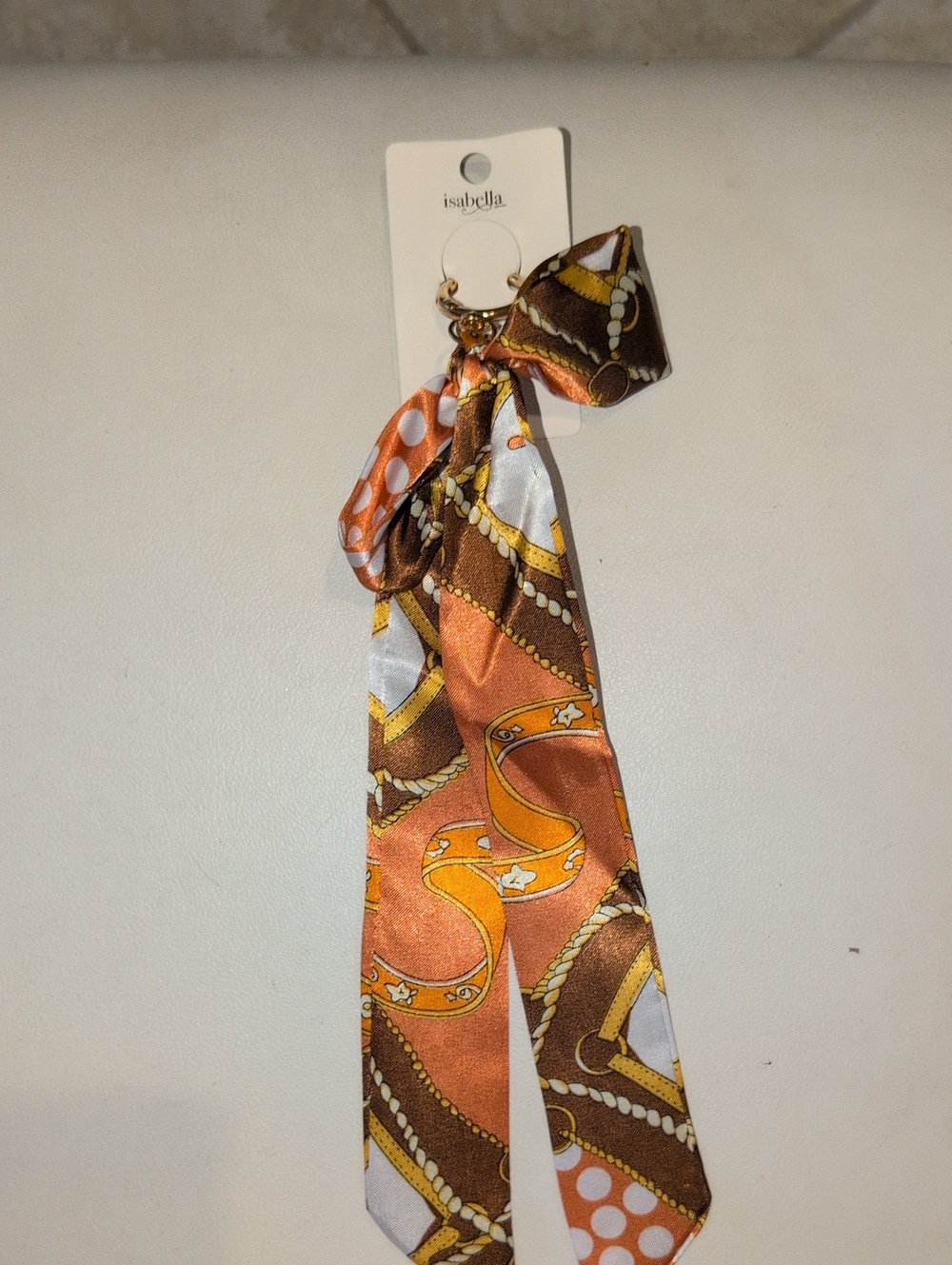 Isabella Orange & Brown Twilly Keychain Bag Charm